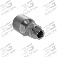 PARKER Hydraulic Crimp Fitting: Steel x Steel, Straight, -8 For Hose Dash Size, Male x Genderless (MPN 10143-6-8). Key specifications — Fitting Gender: Male x Genderless; Fitting Connection Type: NPTF x Crimp; Thread Size: 3/8"-18; For Hose Dash Size: -8; Brand: PARKER.
