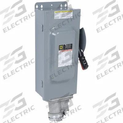 SQUARE D Safety Switch: Fusible, 100 A, Three Phase, 600V AC, Galvanized Steel - Fusible Safety Switches