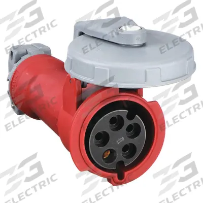 HUBBELL Pin and Sleeve Connector: Red, 277/480V AC, Three Phase, 30 A, 4 Pole, 5 Wire - Washdown-Rated Connectors