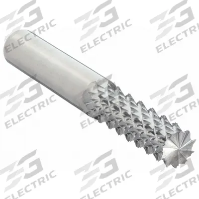 MICRO 100 Solid Router Bit: Diamond Cut, Burr End, 1/4" Cut Dia, 1" LOC (MPN RDB-80) - Diamond-Pattern Router Bits for Composites
