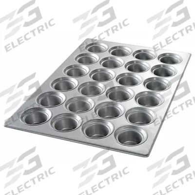 CHICAGO METALLIC Large Crown Muffin Pan: Aluminized Steel, 24 Slots, 17 7/8 in Overall Wd - Cupcake & Muffin Pans