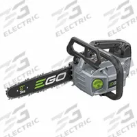 EGO Battery-Powered Chainsaw: 12 in Bar Lg, Top Handle, Auto Chain Oiler, 56 V, Includes: Tool Only (MPN CSX3000). Key specifications — Brand: EGO.