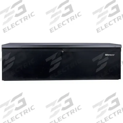 MONTEZUMA Utility Box: 42 in W 15 3/4 in D 12 3/8 in H, Steel, Black, Hinged Lid - Steel Tool Boxes
