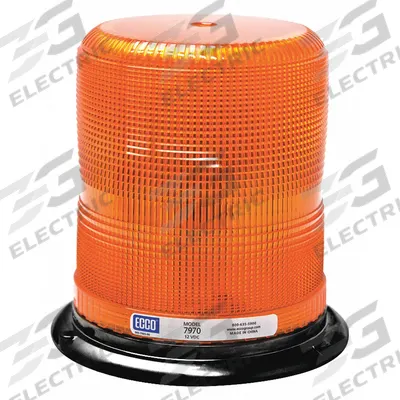 ECCO Beacon Light: Flashing Beacon, Amber, 6 11/16 in Overall Ht, LED - Vehicle Flashing Beacons