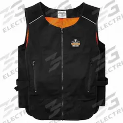 CHILL-ITS BY ERGODYNE Cooling Vest: Phase Change, 2XL/3XL, Black, Polyester Cotton, Upto 2 Hours (MPN 6255). Key specifications — attr101304: Unrated; attr101303: None; attr57172: Black; attr57160: Quick Recharge; attr57179: Polyester Cotton; attr101300: None; attr57148: CHILL-ITS BY ERGODYNE; attr57161: Upto 2 Hours.