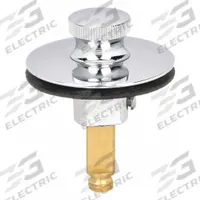 KISSLER Drain Stopper: Brass, Brass, 2 in Overall Dia, Pop Up, 1 1/4 in Fits Drain Size (MPN 58-7156). Key specifications — Color: Silver; Includes: Gasket; Material: Brass.