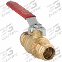 VIEGA PROPRESS Manual Two-Way Ball Valve: 3/4 in, Brass/Bronze, Straight, Press x Press, Full Port (MPN 24005). Key specifications — Brand: VIEGA PROPRESS; Handle: Lever.