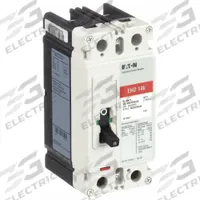 EATON Molded Case Circuit Breaker: 15 A Amps, 18kA at 240V AC, Fixed, ABC, Load Side Lug, Std, EHD (MPN EHD2015). Key specifications — attr217792: EHD; attr196056: 18kA at 240V AC; attr196057: Fixed; attr196058: ABC; attr196059: Load Side Lug; attr196061: 100A/F.