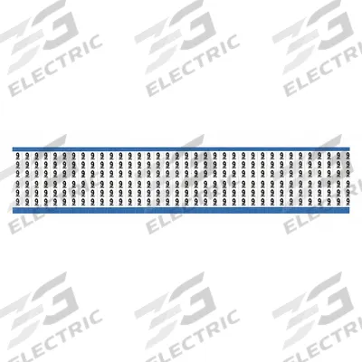 BRADY Wire Marker: 9, Black on White, 900 Labels, Vinyl Cloth, -40°F to 176°F - Preprinted Wire Marking Label Sheets