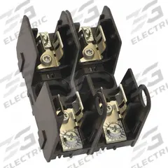 BUSSMANN Fuse Block: Open Block Design, 2 Pole, 600 V AC, Screw, Non-Indicating (MPN JM60030-2SR). Key specifications — Brand: BUSSMANN.