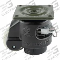 FOOT MASTER Plate Caster: Polyurethane Tread, 50 mm Wheel Dia, 82 mm Mounting Ht, Medium Duty (MPN GDR-60-F-HUP-FBL). Key specifications — Brand: FOOT MASTER; Frame Color: Black.