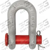 CROSBY Round Pin Chain Shackle: D-Shackle, 34,000 lb Working Load Limit, 1 1/2 in Body Thick, Silver (MPN 1019052). Key specifications — Body Material: Carbon Steel; Brand: CROSBY.