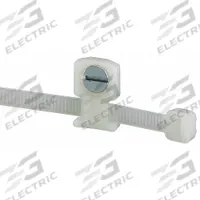 PANDUIT Low Profile Cable Tie Mount: 0.11 in Slot Wd, 0.05 in Slot Ht, Natural, 0.32 in Wd, 100 PK (MPN LPMM-S5-C). Key specifications — For Use With: Miniature, Intermediate and Standard Cable Ties; Size: 0.4 in L x 0.32 in W x 1 in H; Color: Natural; Screw Mount Hole Size: #5; Brand: PANDUIT.