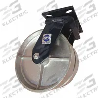 RWM Plate Caster: Swivel, Iron, 8 in Wheel Dia, 2 in Wheel Wd, 10 1/8 in Mounting Ht, Roller, Swivel (MPN 2-75-CIR-0820-S). Key specifications — Wheel/Tread Color: Silver; Brand: RWM; Roll Up: Swivel.