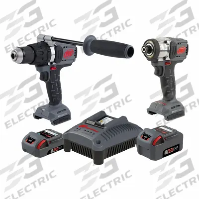 INGERSOLL RAND Tool Combination Kit: 2 Tools, Hammer Drill/Impact Driver, 20 V DC Volt - Ingersoll Rand 20V Cordless Tool Combination Kits