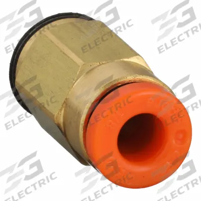 SMC Push-Fit Adapter Fitting: 1/8 in OD x 5 mm Pipe Size, Push-to-Connect x Metric - Polybutylene & Brass Tube Fittings