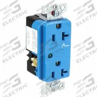 HUBBELL Receptacle: Duplex, 5-20, Blue, 125V AC, 20 A, 2 Pole / 3 Wire (MPN HBL5360SA)
