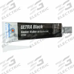 PERMATEX RTV Gasket Maker: Ultra Black Max Oil RTV, 3.35 oz, Tube, Black, Oil Resistant/Sensor Safe (MPN 82180). Key specifications — Color: Black.