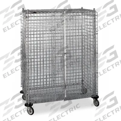 METRO Security Cart: 900 lb, 48 in L x 24 in W Self, 53 in L x 28 in W x 68 in H Overall Dim - General Purpose Wire Security Carts