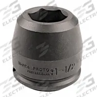 PROTO Impact Socket: 1 1/2 in Drive Size, SAE, 4 7/16 in Socket Size, 6-Point, Std, 6 in Overall Lg (MPN J15071). Key specifications — attr1215501: PROTO; attr1215515: Black Oxide; attr1215518: 4-7/16 in.