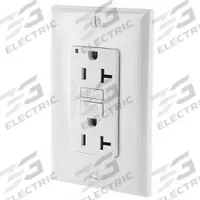 LEVITON GFI Receptacle: Decorator Duplex, 5-20, White, GFCI, 125V AC, 20 A, 2 Pole / 3 Wire (MPN GFNT2-W)