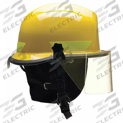 BULLARD Fire/Rescue Helmet: Yellow, Modern Rear Brim, Chin Strap