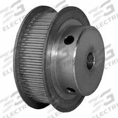 DAYTON Timing Pulley: Modified Curvilinear, Fixed, For GT Timing Belt Section, For 9 mm Belt Wd (MPN 56-2P09M6FA6). Key specifications — Brand: DAYTON; Finish: Clear Anodized; For Belt Series: Powerhouse®.