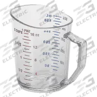CAMBRO Measuring Cup: Dry/Liquid, 1 pt Capacity, Polycarbonate, Clear, 5 in Overall Lg, Clear (MPN CA50MCCW135). Key specifications — Dry/Liquid: Liquid; Material: Polycarbonate; Color: Clear; Brand: CAMBRO; NSF Certified: Yes; Graduation Subdivisions: 1 pt.