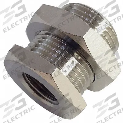 LEGRIS Bulkhead Connector: 1/8 in, x Female Threaded, 45/64 in Lg - Nickel-Plated Threaded High-Pressure Pipe Fittings
