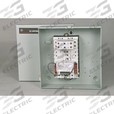 GE Lighting Magnetic Contactor: 4 Poles, 277V AC, 30 A - Enclosed Mechanically Held Lighting Contactors
