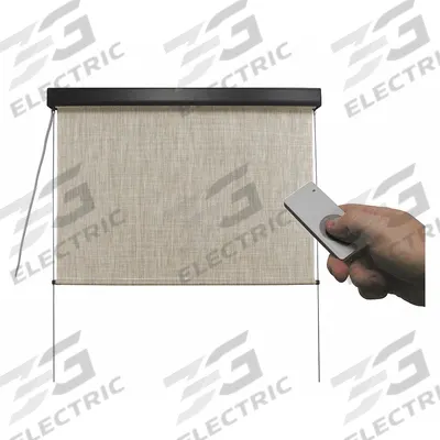 KEYSTONE FABRICS Exterior Sun Shade: Caribbean, 120 in Valence Wd, Motor with Remote Control - Elite Plus Series