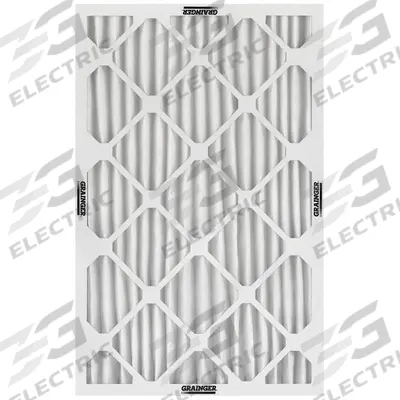 GRAINGER Pleated Air Filter: 16 in x 25 in x 4 in, MERV 9 - MERV 9 Pleated Air Filters