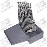 CHICAGO-LATROBE Jobber Length Drill Bit Set: 29 Pc, 1/16" to 1/2" by 64ths, 135° Split Point (MPN 43640). Key specifications — attr1236168: Metal Index; attr1236199: NAS 907 Type B.