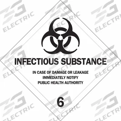 BRADY Container Label: 4 in x 4 in, 4 in Label Ht, 4 in Label Wd, Vinyl, 500 Labels - Class 6: Toxic, Poison Inhalation & Infectious Substances