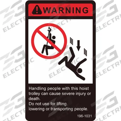 Dayton Warning Label: GGS_49674 - Warning Labels for Hoists