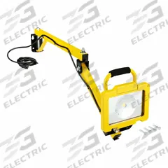 APPROVED VENDOR Dock Light: LED, 40 in Arm Reach, Articulating, 4,100 lm Max Brightness, 38 W (MPN 52YK85). Key specifications — Operating Voltage: 120V AC; Lighting Technology: LED; Bulb Wattage: 38 W; Includes Bulb: Built-In; Arm Swivel Angle: 210° Horizontal; Brand: APPROVED VENDOR.