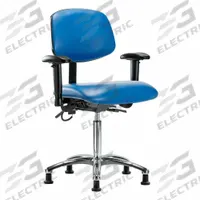 ESD Task Chair: Vinyl, Arms Included, Ht Range 21 1/2 in to 29 in, 18 1/2 in Seat Wd, 17 in Seat Dp (MPN BR-ESD-VMBCH-CR-T1-A1-NF-EG-ESDBLU). Key specifications — Foot Support: No; Back Tilt Backward: 13.5°; Back Tilt Forward: 10.5°; Base Material: Aluminum; Brand: APPROVED VENDOR; Product Type: ESD Task Chair; ESD-Safe: ESD-Safe; Seat Tilt Backward: 3°.