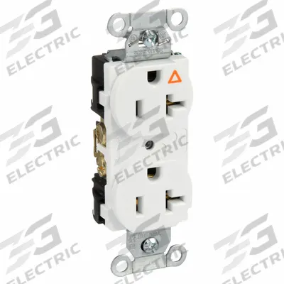 HUBBELL Receptacle: Duplex, 5-20, White, 125V AC, 20 A, 2 Pole / 3 Wire (MPN IG5352W) - General Purpose Receptacles