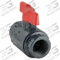 ASAHI Manual Two-Way Ball Valve: 1 1/2 in, PVC, Straight, 150 psi Max. Pressure (CWP), One-Piece (MPN 161071015). Key specifications — attr1008170: ASAHI; attr1017899: Tee.
