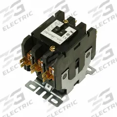 EATON Definite Purpose Magnetic Contactor: 3 Poles, 24V AC, 75 A, Non-Reversing (MPN C25FNF375T). Key specifications — Brand: EATON; Coil Voltage: 24V AC; Contactor Style: HVACR Definite Purpose Contactor; Frame Size: F; Terminal Connection Type: Quick-Disconnect Terminals; Maximum Voltage Rating: 690V AC; Series: C25 Series; Phase: Three.
