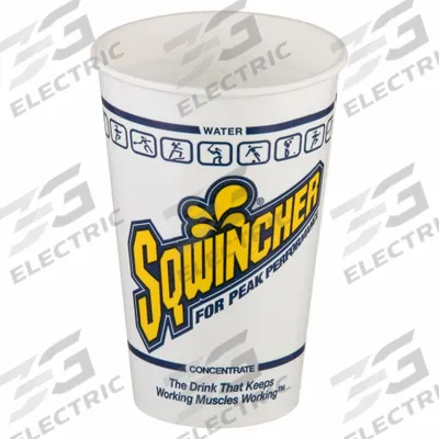 SQWINCHER Disposable Cold Cup: 12 oz Capacity, White, Paper, Unwrapped, Sqwincher - Paper Cold Cups