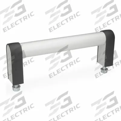 JW WINCO Pull Handle: Threaded Holes, Front-Mount, 23.62 in Mounting Hole Center to Center - Load-Rated Straight-Leg Tubular Pull Handles