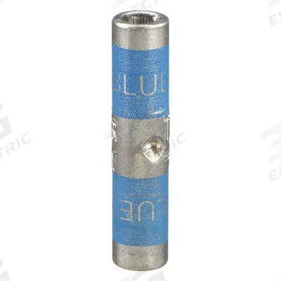 THOMAS & BETTS Open Barrel Splice: 10 AWG – 8 AWG Wire Size, Blue Code - Crimped Butt Splice Compression Connectors