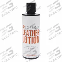 SOFSOLE Leather Lotion: 82067, Clear, Acrylic Emulsion/Caster Oil/Mineral Oil/Water, 8 oz Size. Key specifications — Color: Clear; Brand: SOFSOLE; Material: Mineral Oil; Application Method: Rub-In; Container Type: Bottle; For Material: Leather.