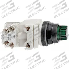 SCHNEIDER Illuminated Push Button: Illuminated, Flush Profile, Non-Metallic, 30 mm, SPDT (MPN 9001SK2L35GH13). Key specifications — Brand: SCHNEIDER; Action: Momentary; Series: 9001SK; Push Button Material Type: Non-Metallic.