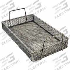 MARLIN STEEL WIRE PRODUCTS Parts Washer Basket: Rectangular, Stainless Steel, Silver, 3 in Basket Ht (MPN 02035001-38). Key specifications — Handle Included: Handle Included; Mesh Opening Size: #4; Stackable: Stackable; Lid Included: Lid Not Included; Brand: MARLIN STEEL WIRE PRODUCTS.
