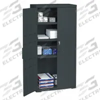 ICEBERG Storage Cabinet: Black, Plastic, 66 in Overall Ht, 33 in Overall Wd, 18 in Overall Dp (MPN 92551). Key specifications — Material: Plastic; Brand: ICEBERG; Color: Black; Locking: Yes.
