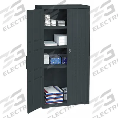 ICEBERG Storage Cabinet: Black, Plastic, 66 in Overall Ht, 33 in Overall Wd - Full Height Storage Cabinets