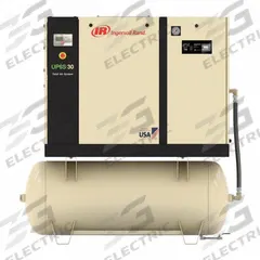 INGERSOLL RAND Rotary Screw Air Compressor: Horizontal, 20 hp, 78 cfm, 120 gal Tank, 575V AC (MPN UP6S-20-125). Key specifications — attr48606: Three; attr48593: 575V AC; attr48578: INGERSOLL RAND; attr110305: Included.