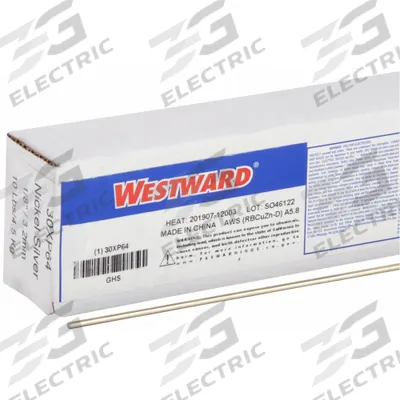 WESTWARD Brazing Alloy: Nickel Silver, 0%, RBCuZn-D, 1/8 in x 36 in - Nickel-Silver Brazing Alloys